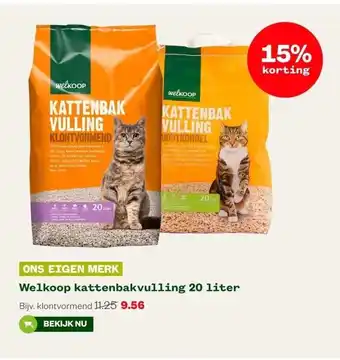 Welkoop Welkoop kattenbakvulling 20 liter aanbieding