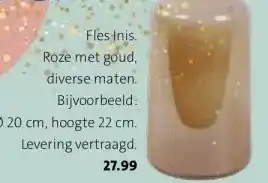 Intratuin Fles inis. roze met goud, diverse maten. aanbieding