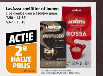 Poiesz Lavazza snelfilter of bonen aanbieding
