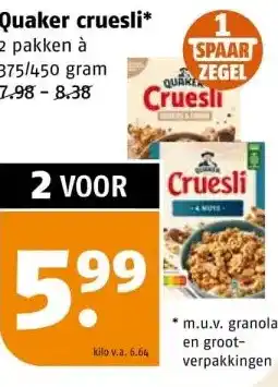 Poiesz Quaker cruesli* aanbieding