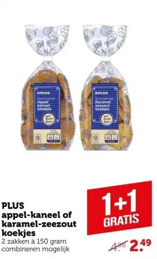 Coop Plus appel-kaneel of karamel-zeezout koekjes aanbieding