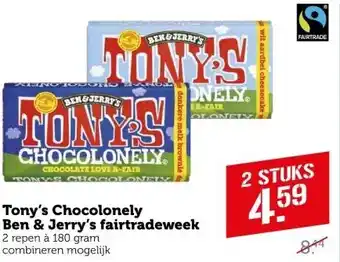 Coop Tony's chocolonely ben & jerry's fairtradeweek aanbieding