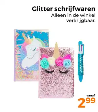 Trekpleister Glitter schrijfwaren aanbieding