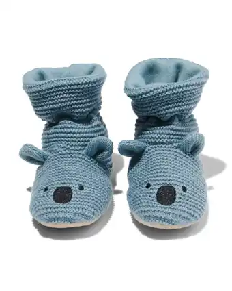 HEMA Hema baby sloffen gebreid koala blauw (blauw) aanbieding