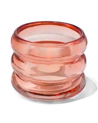 HEMA Hema sfeerlichthouder donut ø8x6 oranje glas (oranje) aanbieding