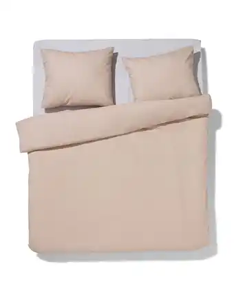 HEMA Hema dekbedovertrek zacht katoen 200x200/220 taupe (taupe) aanbieding