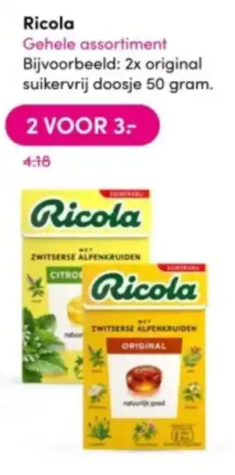 DA Ricola 50 gram aanbieding