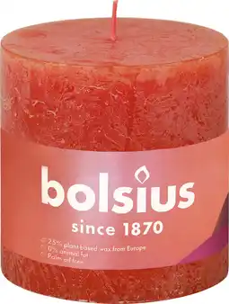 Intratuin Bolsius stompkaars rustiek shine oranje 62 uur d 10 h 10 cm aanbieding