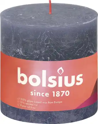 Intratuin Bolsius stompkaars rustiek shine blauw 62 uur d 10 h 10 cm aanbieding