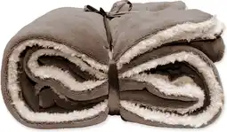Intratuin Unique living plaid lars taupe 150 x 200 cm aanbieding
