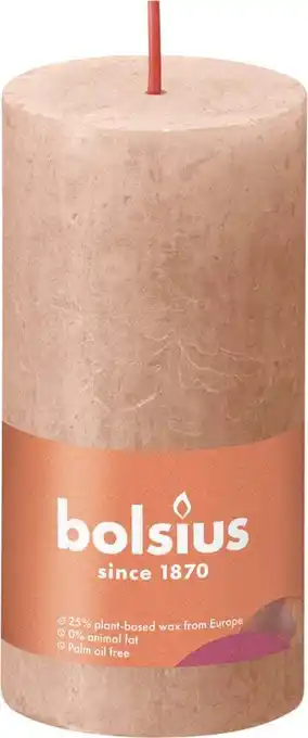 Intratuin Bolsius stompkaars rustiek shine beige 30 uur d 5 h 10 cm aanbieding