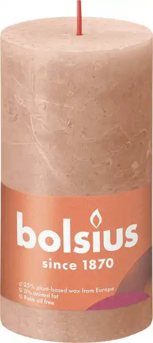 Intratuin Bolsius stompkaars rustiek shine beige 60 uur d 6,8 h 13 cm aanbieding