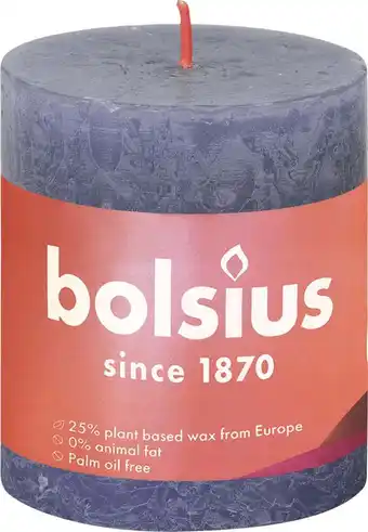Intratuin Bolsius stompkaars rustiek shine blauw 35 uur d 6,8 h 8 cm aanbieding