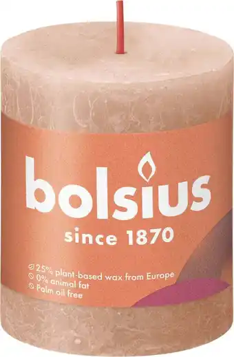 Intratuin Bolsius stompkaars rustiek shine beige 35 uur d 6,8 h 8 cm aanbieding
