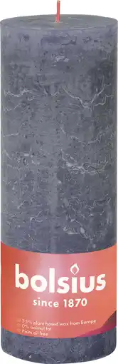 Intratuin Bolsius stompkaars rustiek shine blauw 85 uur d 6,8 h 19 cm aanbieding