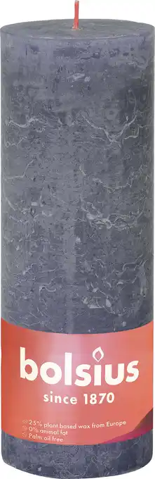 Intratuin Bolsius stompkaars rustiek shine blauw 85 uur d 6,8 h 19 cm aanbieding