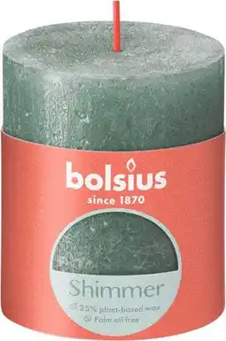 Intratuin Bolsius stompkaars rustiek shimmer blauw 35 uur d 6,8 h 8 cm aanbieding