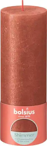 Intratuin Bolsius stompkaars rustiek shimmer oranje 85 uur d 6,8 h 19 cm aanbieding