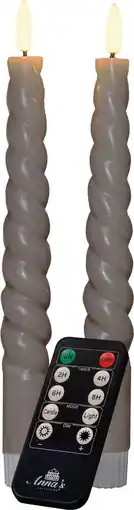Intratuin Anna's collection led tafelkaars swirl taupe d 2 h 23 cm 2 stuks aanbieding