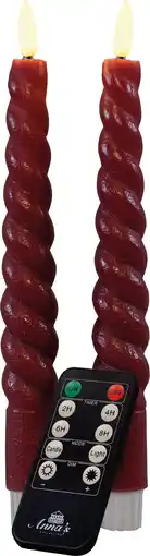 Intratuin Anna's collection led tafelkaars swirl bordeaux d 2,5 h 23 cm 2 stuks aanbieding