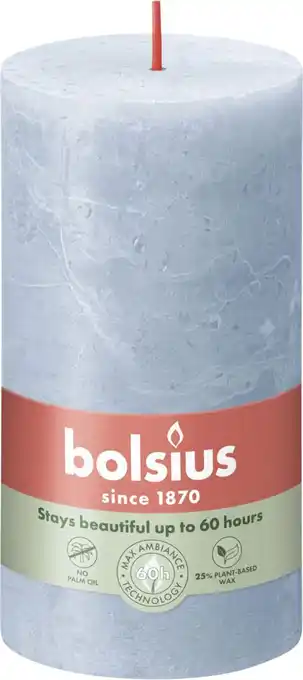 Intratuin Bolsius stompkaars shine blauw 60 uur d 6,8 x h 13 cm aanbieding