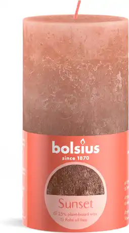 Intratuin Bolsius stompkaars sunset roze 60 uur d 6,8 x h 13 cm aanbieding
