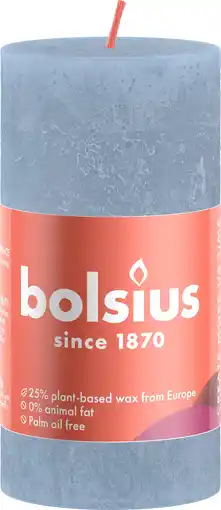 Intratuin Bolsius stompkaars shine blauw 30 uur d 5 x h 10 cm aanbieding