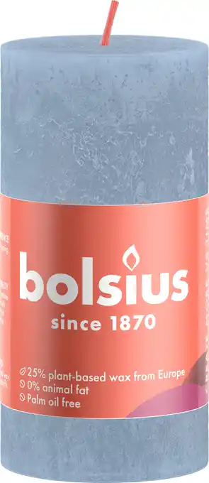 Intratuin Bolsius stompkaars shine blauw 30 uur d 5 x h 10 cm aanbieding