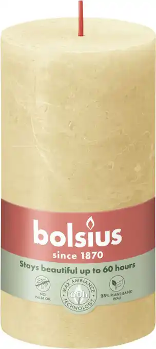 Intratuin Bolsius stompkaars shine beige 60 uur d 6,8 x h 13 cm aanbieding