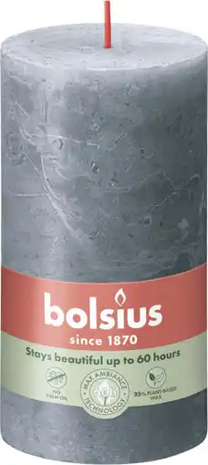 Intratuin Bolsius stompkaars shine blauw / grijs 60 uur d 6,8 x h 13 cm aanbieding