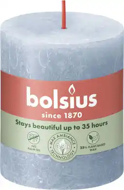 Intratuin Bolsius stompkaars shine blauw 35 uur d 6,8 x h 8 cm aanbieding