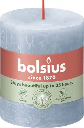Intratuin Bolsius stompkaars shine blauw 35 uur d 6,8 x h 8 cm aanbieding