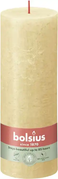 Intratuin Bolsius stompkaars shine beige 85 uur d 6,8 x h 19 cm aanbieding
