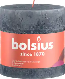 Intratuin Bolsius stompkaars shine blauw / grijs 60 uur d 10 x h 10 cm aanbieding