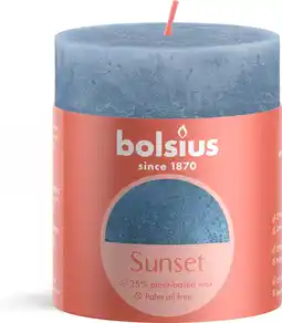 Intratuin Bolsius stompkaars sunset blauw 35 uur d 6,8 x h 8 cm aanbieding