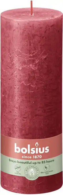Intratuin Bolsius stompkaars rustiek shine rood 85 uur d 6,8 h 19 cm aanbieding
