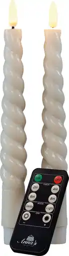 Intratuin Anna's collection led tafelkaars swirl crème d 2,5 h 23 cm 2 stuks aanbieding