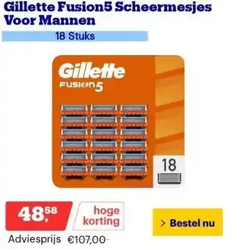 Bol.com Gillette fusion5 scheermesjes voor mannen aanbieding