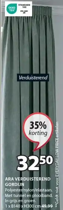 Jysk Ara verduisterend gordijn aanbieding