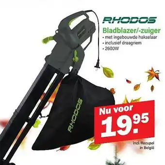 Van Cranenbroek Rhodos bladblazer/-zuiger aanbieding