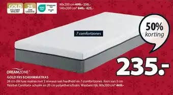 Jysk Dreamzone gold f95 schuimmatras * aanbieding