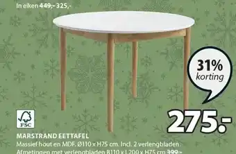 Jysk Marstrand eettafel aanbieding