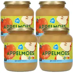 Albert Heijn Ah appelmoes 0% 4-pack aanbieding