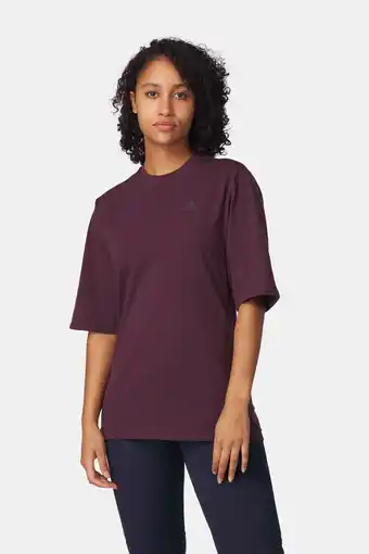 Bever Adidas run icons made with nature hardloopshirt dames aubergine aanbieding