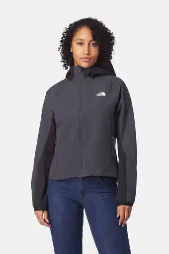 Bever The north face athletic outdoor hoodie softshell jas dames donkergrijs/zwart aanbieding