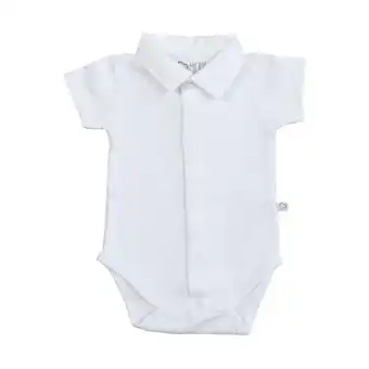 Babypark Mats & merthe jongen romper met kraag / korte mouwen white 3 mnd aanbieding