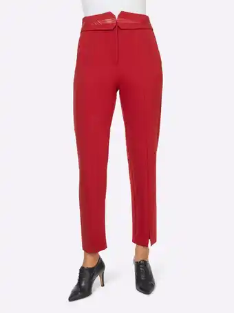 Heine Jersey pantalon in rood van heine aanbieding