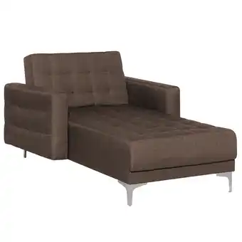 Beliani Chaise longue stof donkerbruin aberdeen aanbieding