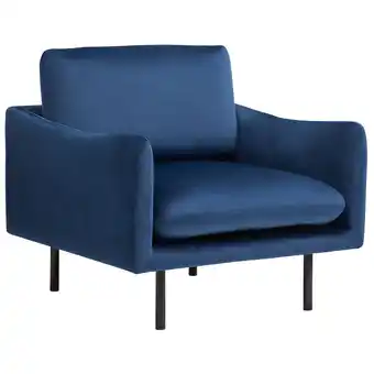 Beliani Fauteuil fluweel donkerblauw vinterbro aanbieding