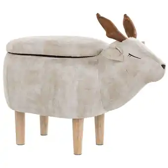 Beliani Hocker stof beige reindeer aanbieding